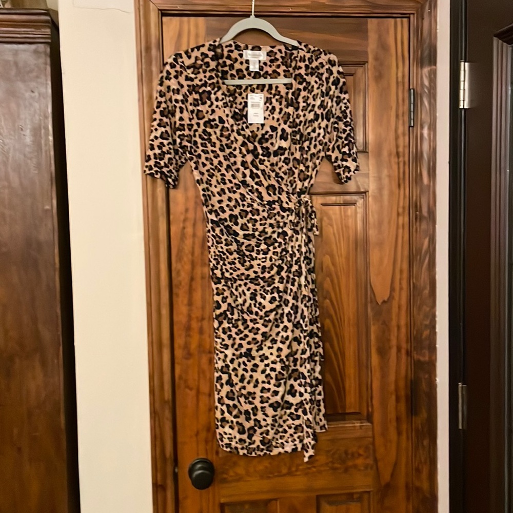 NWT leopard wrap dress.